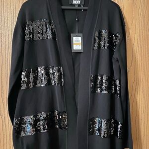 Chic DKNY Black Sequin Women's Cardigan